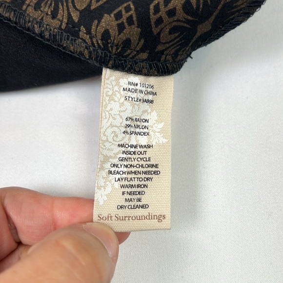 Soft Surroundings Women’s 2X Damask Pull-On Stretch Straight Leg Pant - Picture 5 of 9